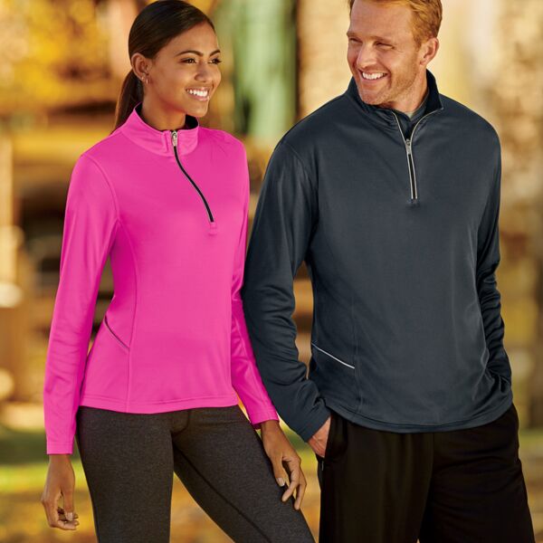 UltraClub&reg; Ladies' Cool & Dry Sport 1/4-Zip Pullover Thumbnail